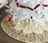 Handmade Christmas Tree Skirt - Hand Beaded Metallic Starburst on French Vanilla Silk - 60"/72" - ARCADIA HOME